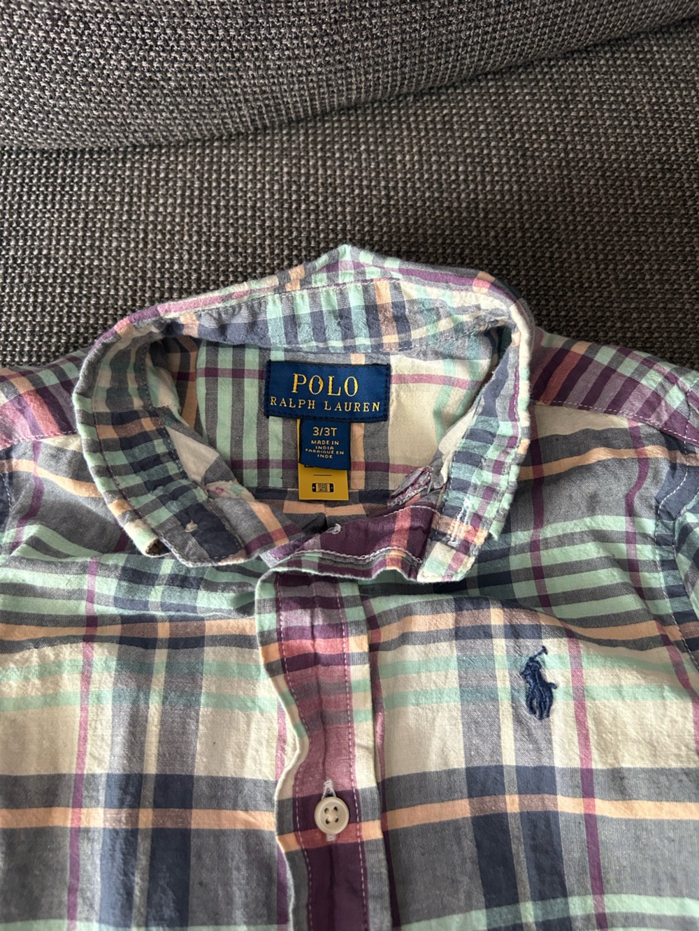 Polo Ralph Lauren Toddler Boys Plaid Button Down Shirt 3T - Picture 2 of 3